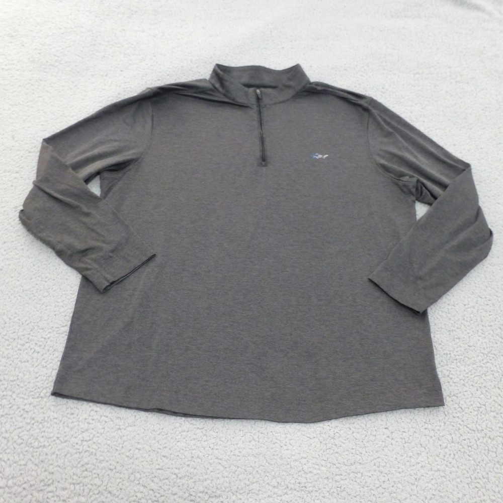 Greg Norman Quarter Pullover Zip Mens XXL Grey Golf Shark Logo Sweatshirt Mock
